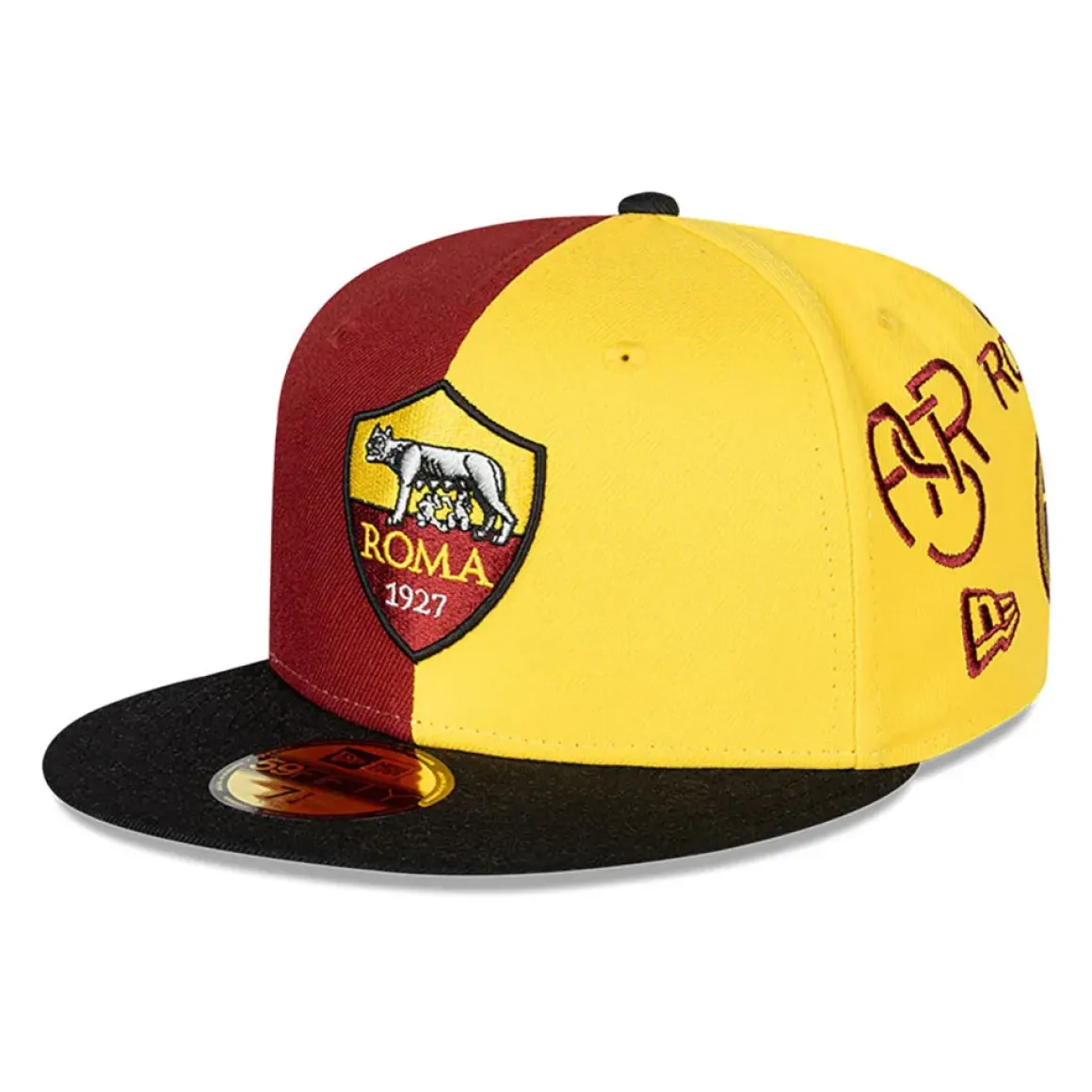 Donna AS Roma Cappellini E Berretti|Cappellini E Berretti<Cappellino Bicolore logo Crest 59Fifty New Era X , Adulto, Rosso