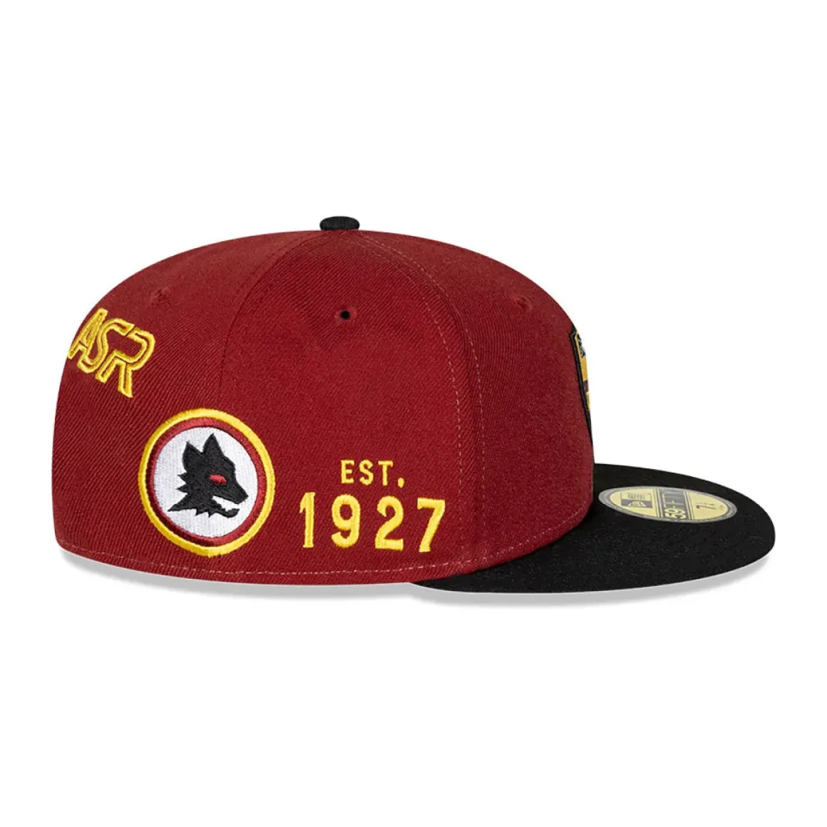 Donna AS Roma Cappellini E Berretti|Cappellini E Berretti<Cappellino Bicolore logo Crest 59Fifty New Era X , Adulto, Rosso