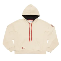 Donna AS Roma Felpe<Felpa con cappuccio cropped logo ASR, Donna, Crema