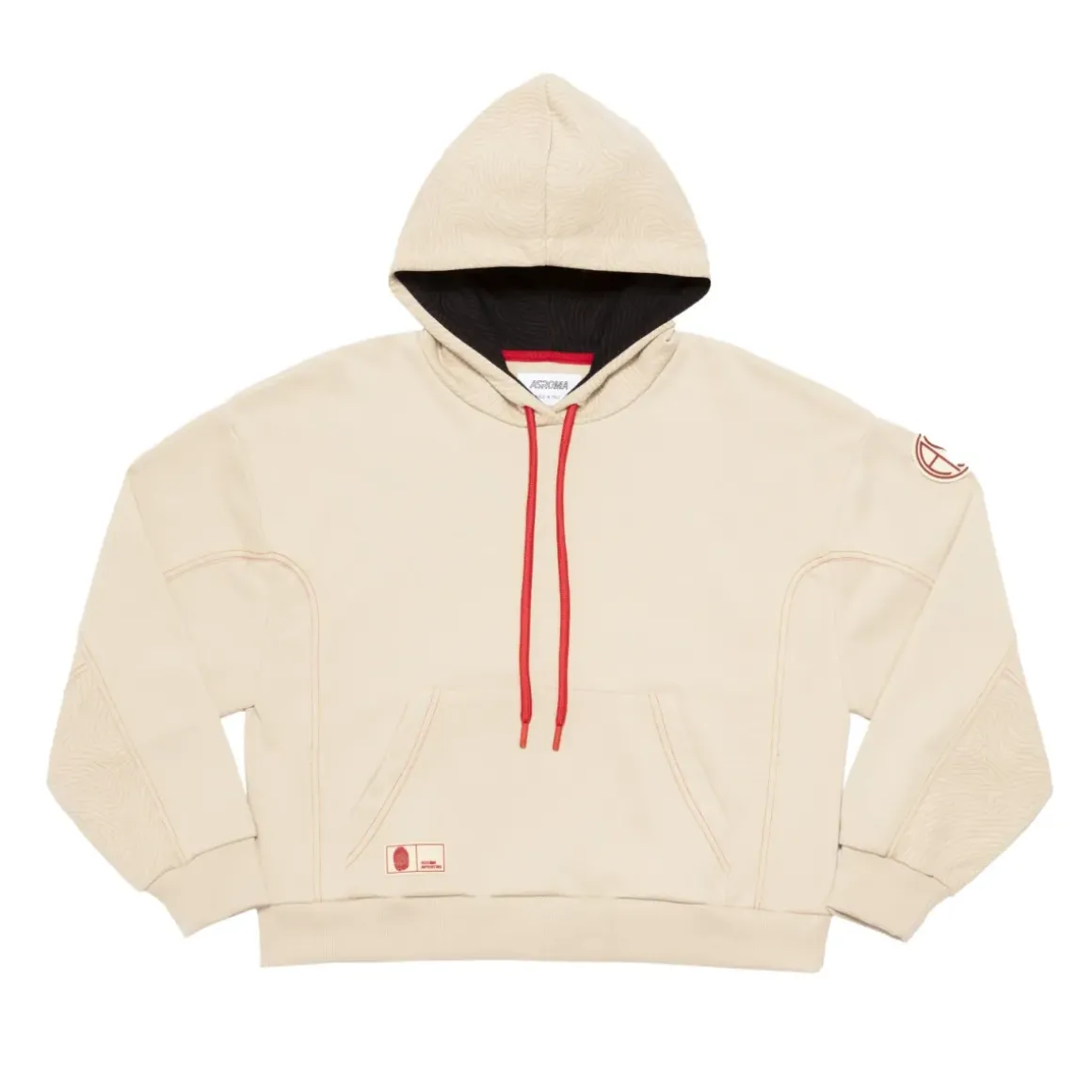 Donna AS Roma Felpe<Felpa con cappuccio cropped logo ASR, Donna, Crema