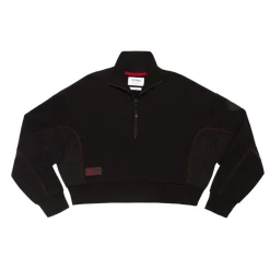 Donna AS Roma Felpe<Felpa cropped logo ASR, Donna, Nero