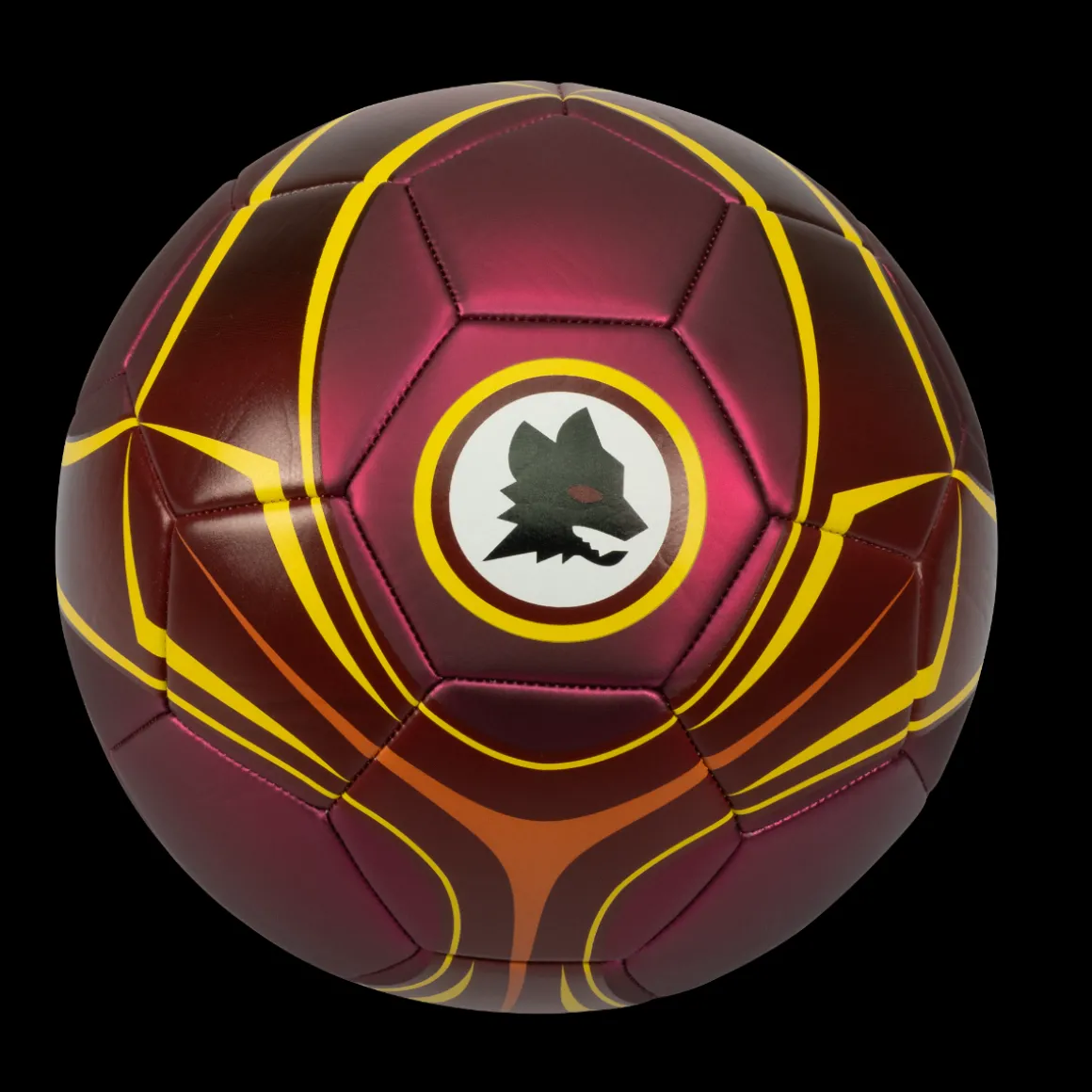 AS Roma Palloni<Pallone da calcio finitura metallizata e Logo Lupo, Taglia 5