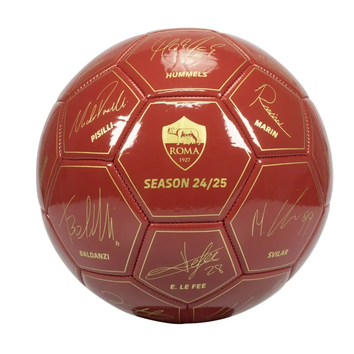 AS Roma Palloni<Pallone da calcio con autografi calciatori 2024/25, Taglia 5