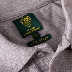 Uomo AS Roma T-shirts E Polo<Polo retrò a righe con logo Lupetto , Adulto, Grigio