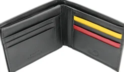 AS Roma Portafogli<Portafoglio in vera pelle con logo Lupetto, Uomo, Nero