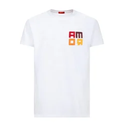 Uomo AS Roma T-shirts E Polo<T-shirt logo grande ricamato ROMAMOR, Adulto, Bianco