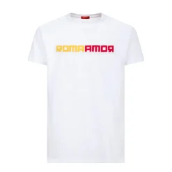 Uomo AS Roma T-shirts E Polo<T-shirt logo ricamato ROMAMOR, Adulto, Bianco