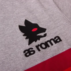 Uomo AS Roma T-shirts E Polo<T-shirt retrò righe e logo lupetto, Adulto, Grigio